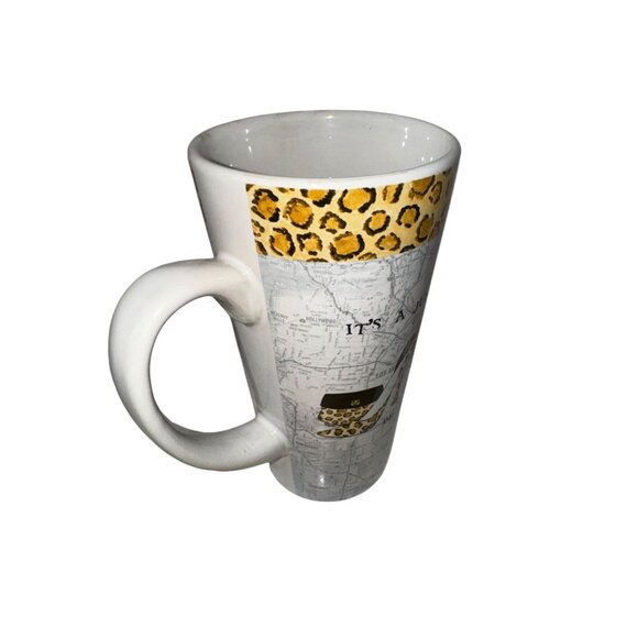 Ceramic Jungle-Themed Mug With Leopard Print & Map Design - Picture 11 of 13